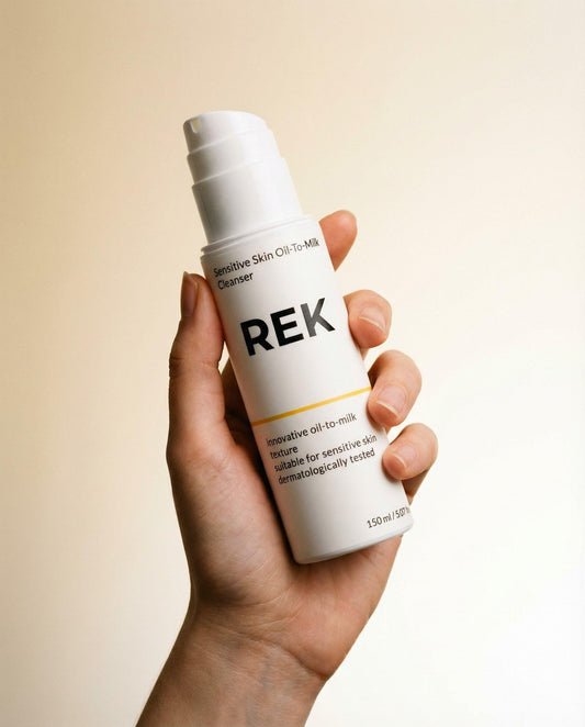 Oil-to-milk cleanser designed for sensitive skin, offering gentle and effective facial cleansing.