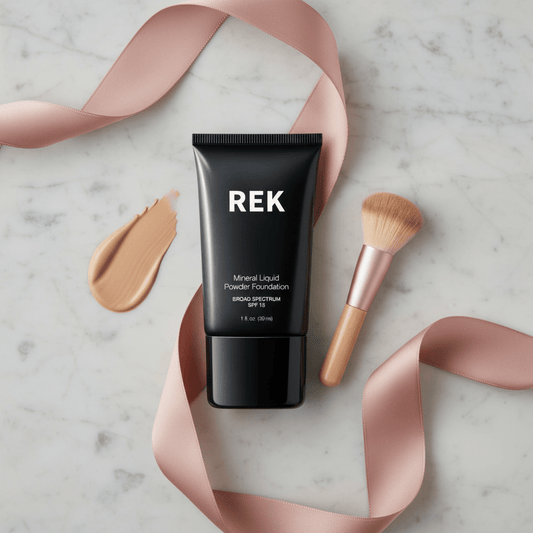 Light Nude | Mineral Liquid Powder Foundation with SPF 15 | REK Cosmetics | Luxury Clean Beauty by REK Cosmetics