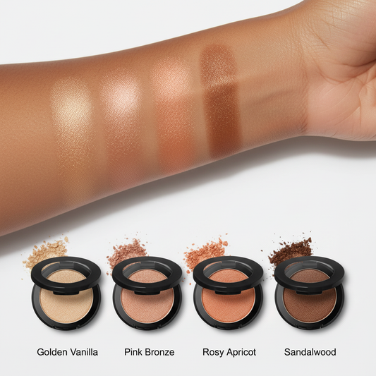 Molten Powders Swatches - All Four Shades Labeled