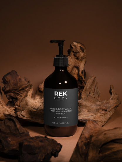 REK BODY Hand & Body Wash – Patchouli & Amber Vanilla