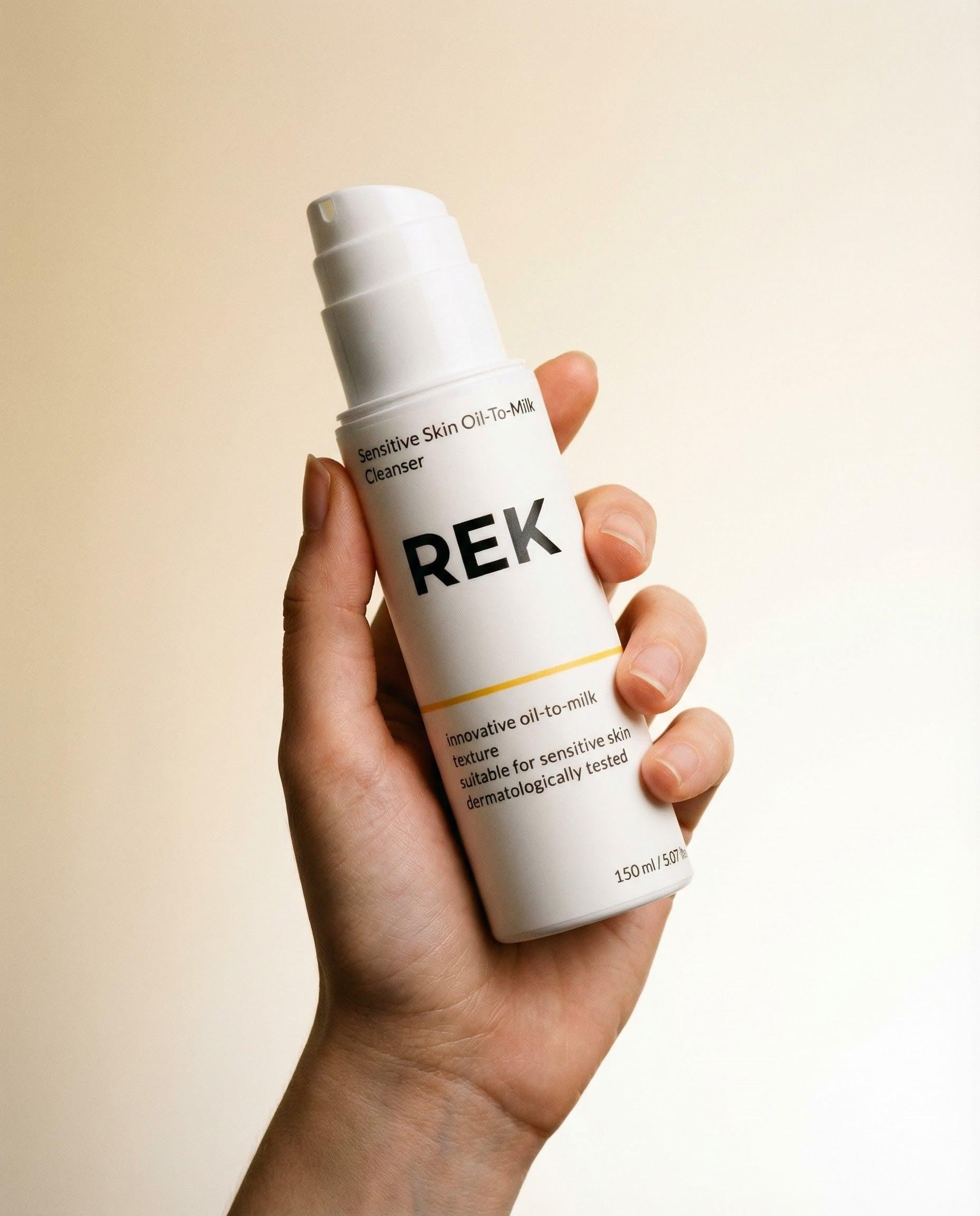 Oil-to-milk cleanser designed for sensitive skin, offering gentle and effective facial cleansing.