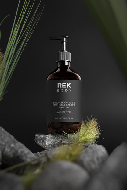 REK BODY Hand & Body Wash – Patchouli & Amber Vanilla