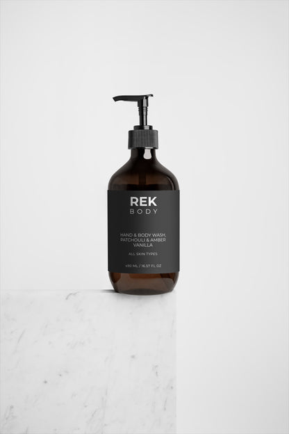 REK BODY Hand & Body Wash – Patchouli & Amber Vanilla