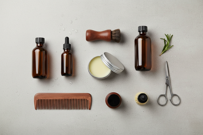 Beard Balm - Grooming Routine Flat Lay