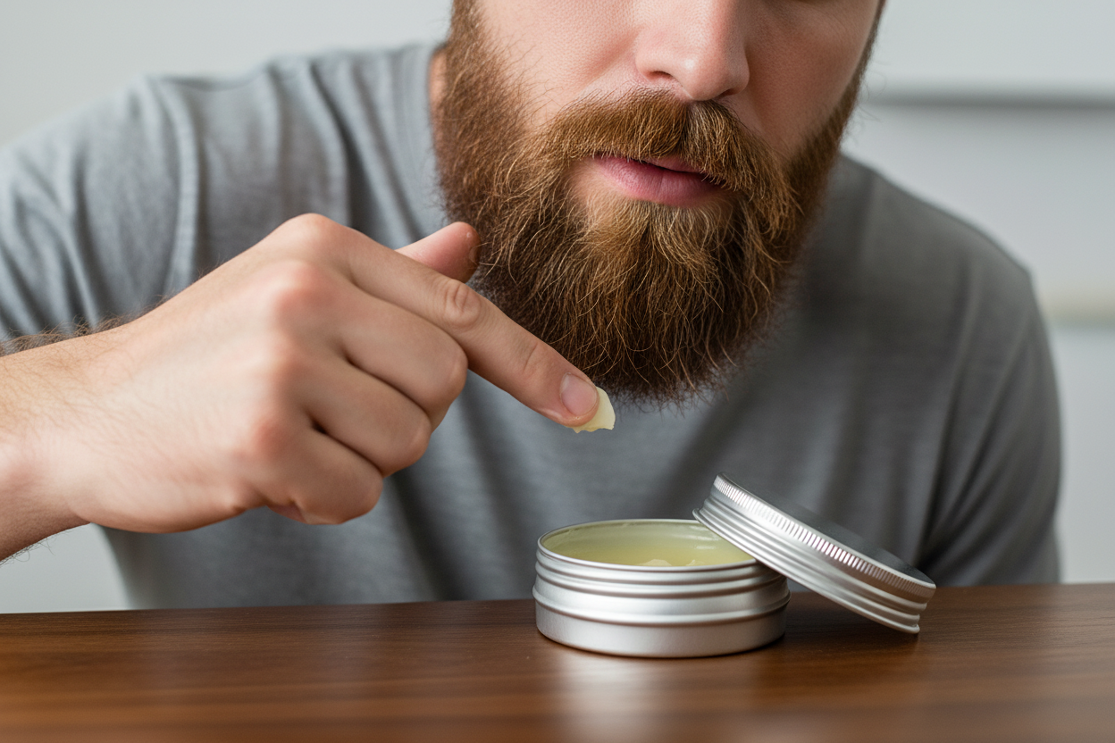 Beard Balm - Man Applying to Beard