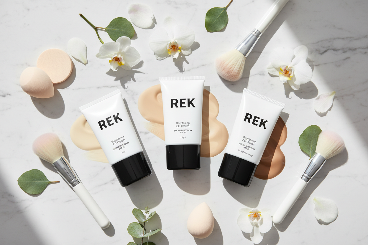 Brightening CC Cream Flatlay - All Three Shades