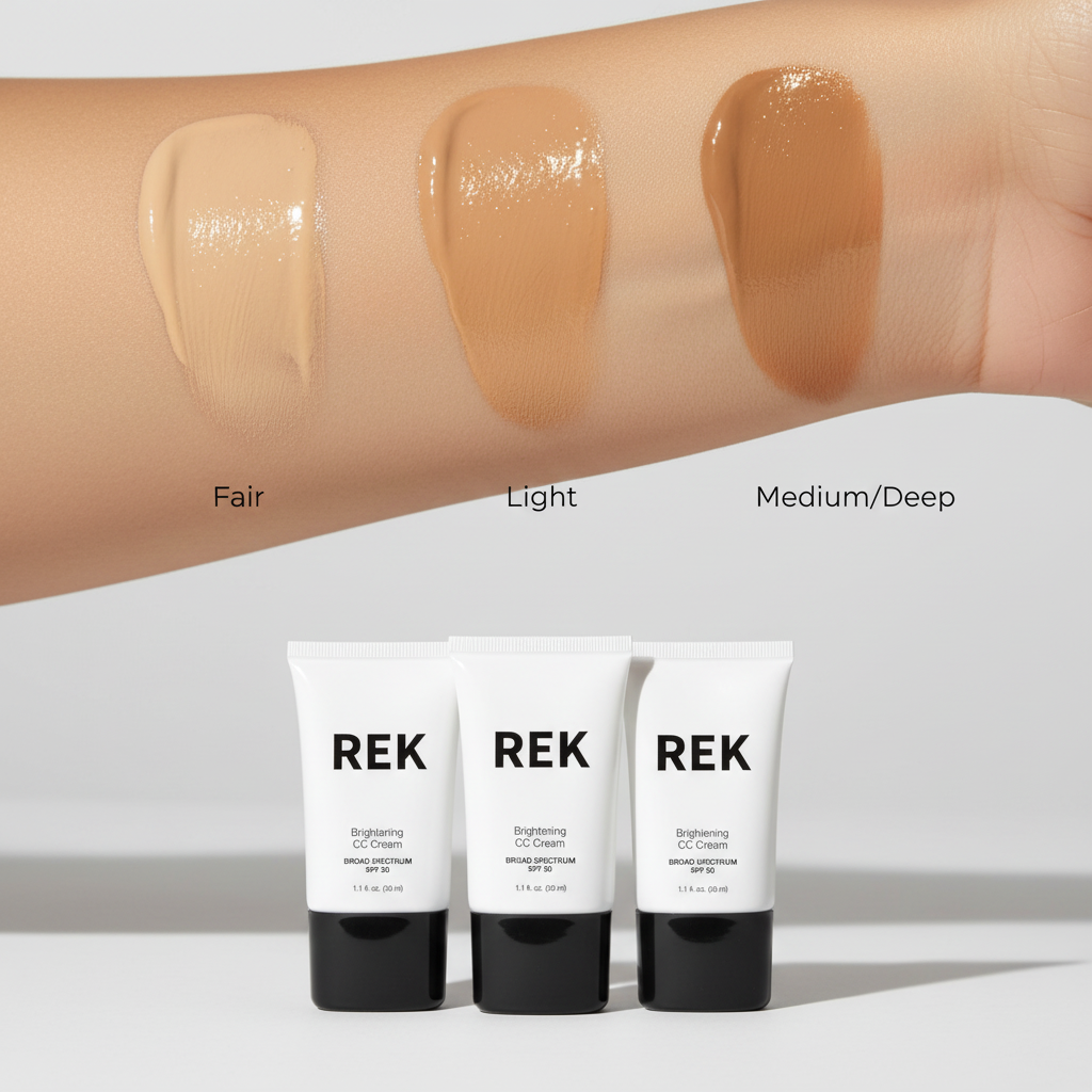 Brightening CC Cream Swatches - Fair, Light, Medium/Deep