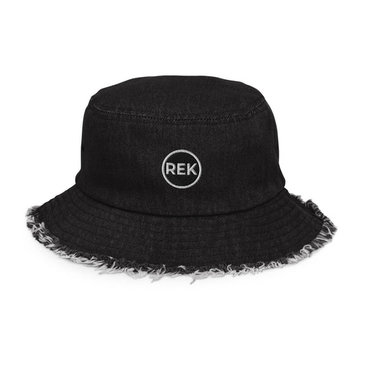 REK Distressed denim bucket hat