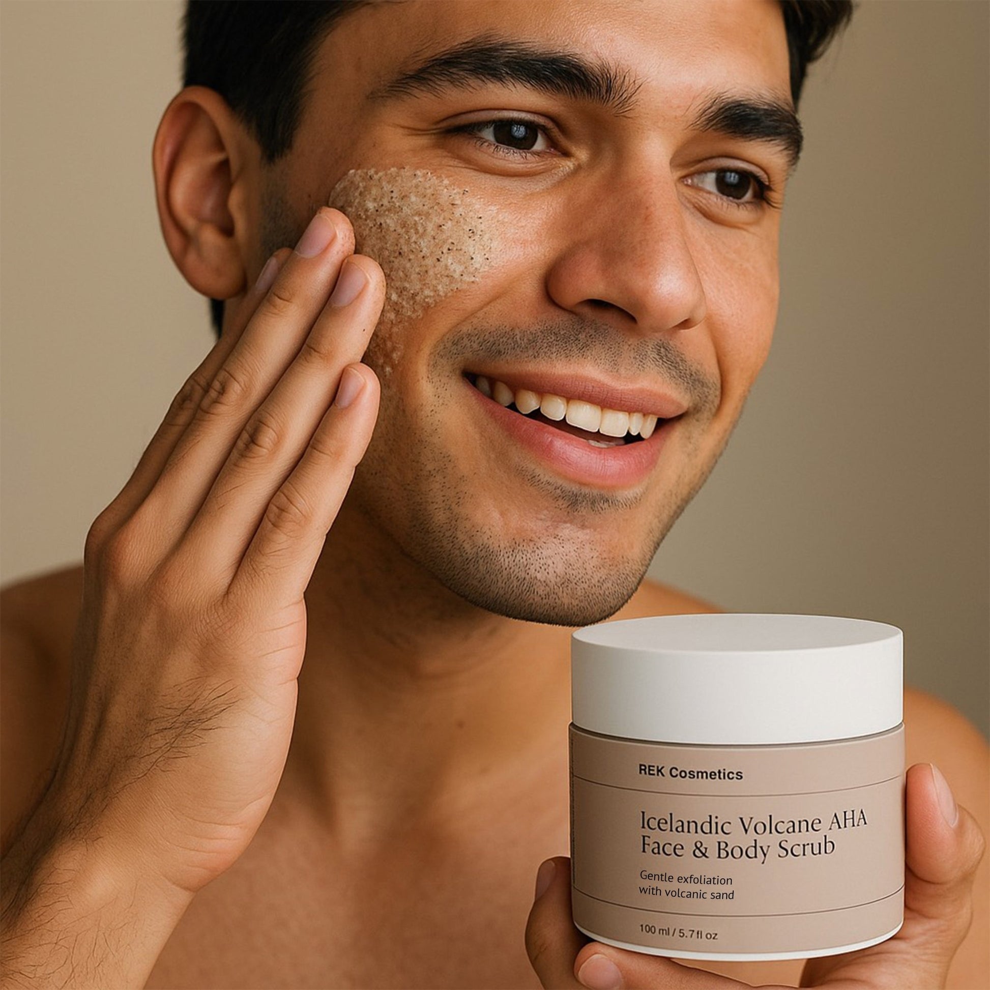 Icelandic Volcano AHA Face & Body Scrub | Luxury Clean Beauty by REK Cosmetics