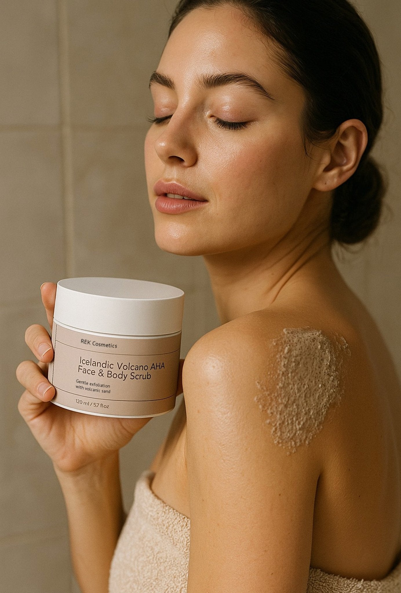 Icelandic Volcano AHA Face & Body Scrub | Luxury Clean Beauty by REK Cosmetics