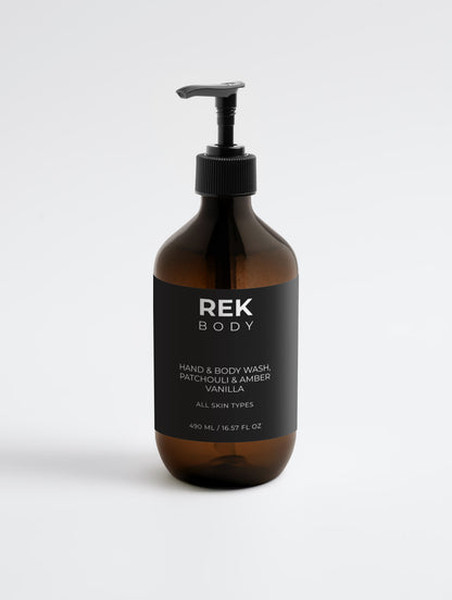 REK BODY Hand & Body Wash – Patchouli & Amber Vanilla