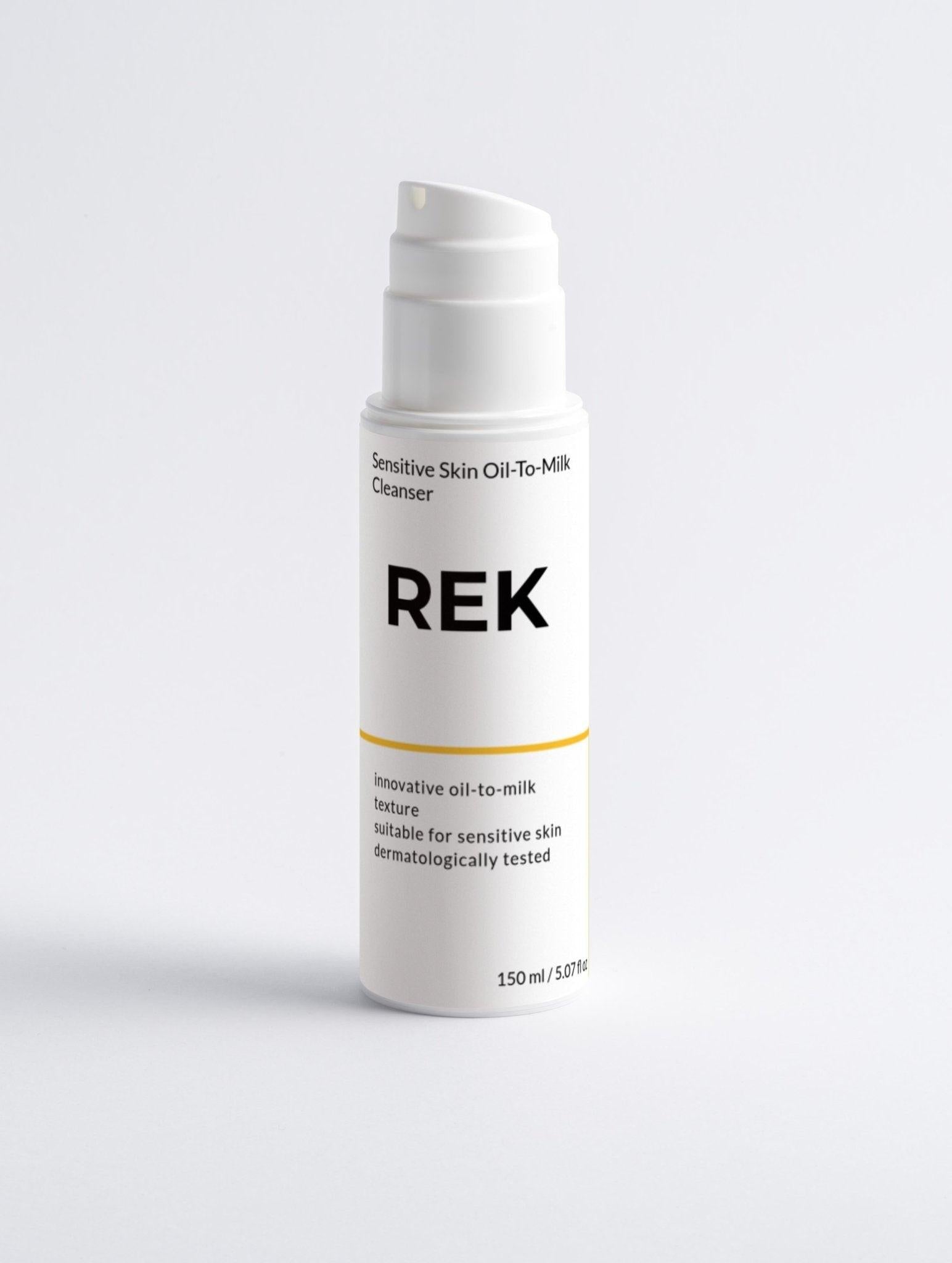 Oil-to-milk cleanser designed for sensitive skin, offering gentle and effective facial cleansing.