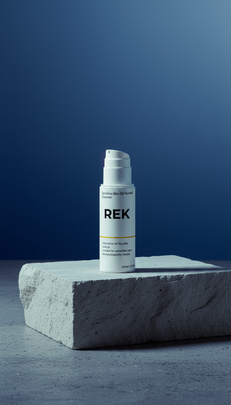 Oil-to-milk cleanser designed for sensitive skin, offering gentle and effective facial cleansing.