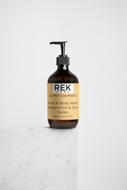 Peppermint & Dark Cedar Hand & Body Wash | Luxury Clean Beauty by REK Cosmetics