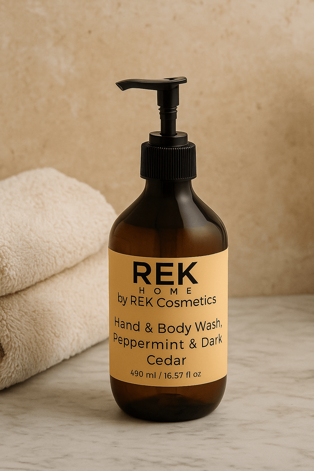 Peppermint & Dark Cedar Hand & Body Wash | Luxury Clean Beauty by REK Cosmetics