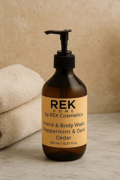 Peppermint & Dark Cedar Hand & Body Wash | Luxury Clean Beauty by REK Cosmetics