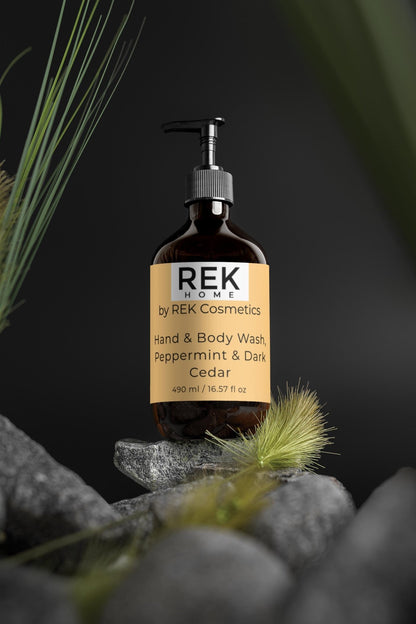 Peppermint & Dark Cedar Hand & Body Wash | Luxury Clean Beauty by REK Cosmetics