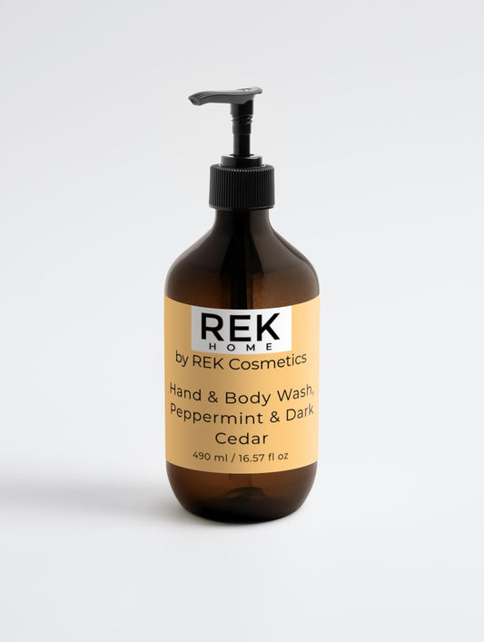 Peppermint & Dark Cedar Hand & Body Wash | Luxury Clean Beauty by REK Cosmetics