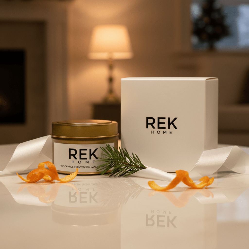 Pine Orange Soy Candle | Luxury Clean Beauty by REK Cosmetics