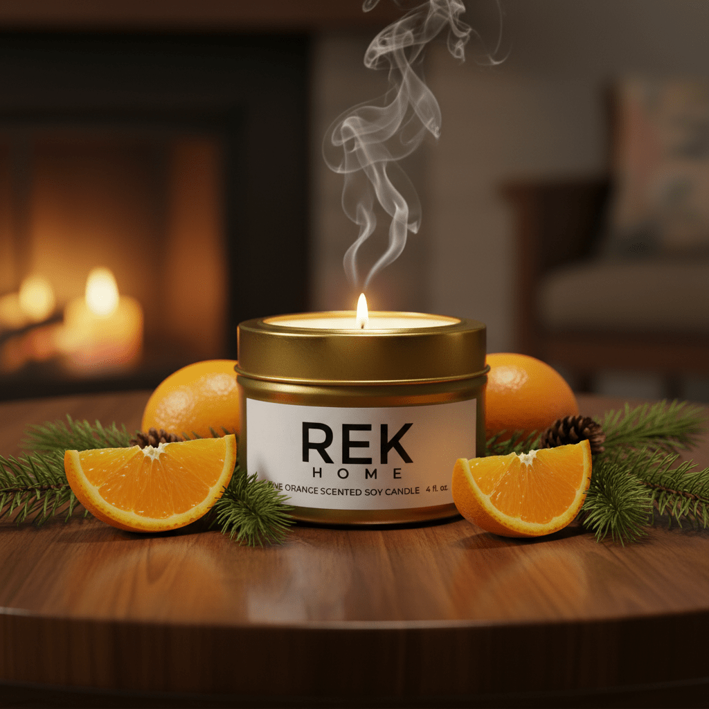 Pine Orange Soy Candle | Luxury Clean Beauty by REK Cosmetics