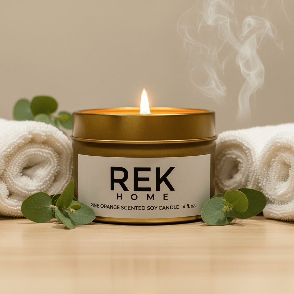 Pine Orange Soy Candle | Luxury Clean Beauty by REK Cosmetics