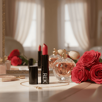 Red Carpet Red | Luxury Matte Lipstick | REK Cosmetics | Luxury Clean Beauty by REK Cosmetics