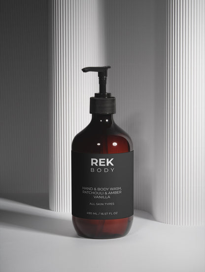 REK BODY Hand & Body Wash – Patchouli & Amber Vanilla