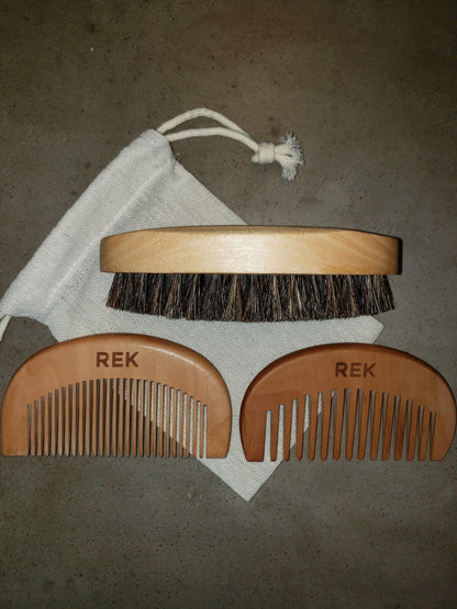 REK Beard Brush and Comb Kit | REK Cosmetics | Luxury Clean Beauty by REK Cosmetics