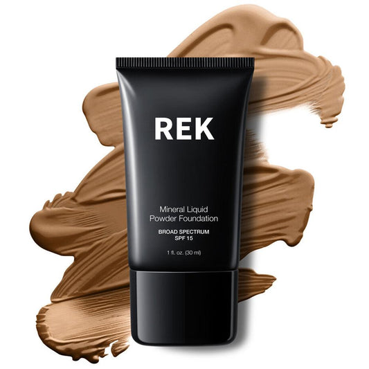 Sunlit Beige | Mineral Liquid Powder Foundation with SPF 15 | REK Cosmetics | Luxury Clean Beauty by REK Cosmetics