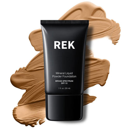 Warm Nude | Mineral Liquid Powder Foundation with SPF 15 | REK Cosmetics | Luxury Clean Beauty by REK Cosmetics